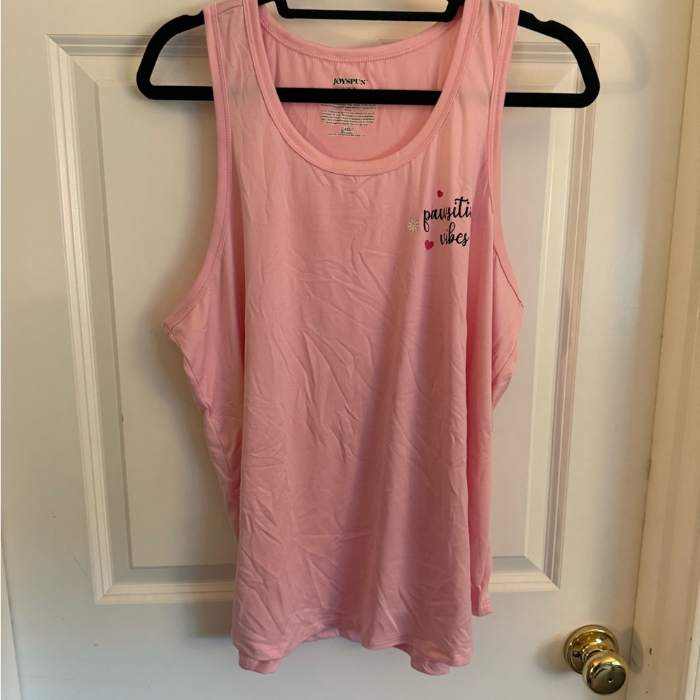 Joyspun Women's Pink Pajama Tank Top